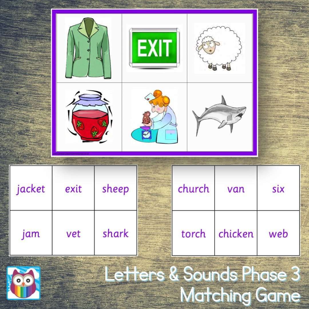 Letters and Sounds Phase 3 Matching Game:Primary Classroom Resources