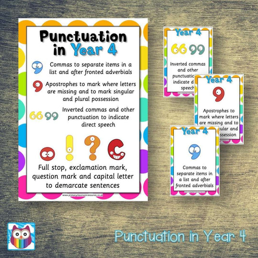 Punctuation in Year 4:Primary Classroom Resources