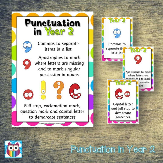Punctuation in Year 2:Primary Classroom Resources