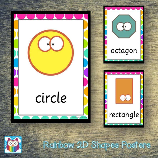 Rainbow 2D Shapes Posters – Primary Classroom Resources