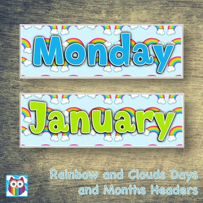 Rainbow and Clouds Days and Months:Primary Classroom Resources