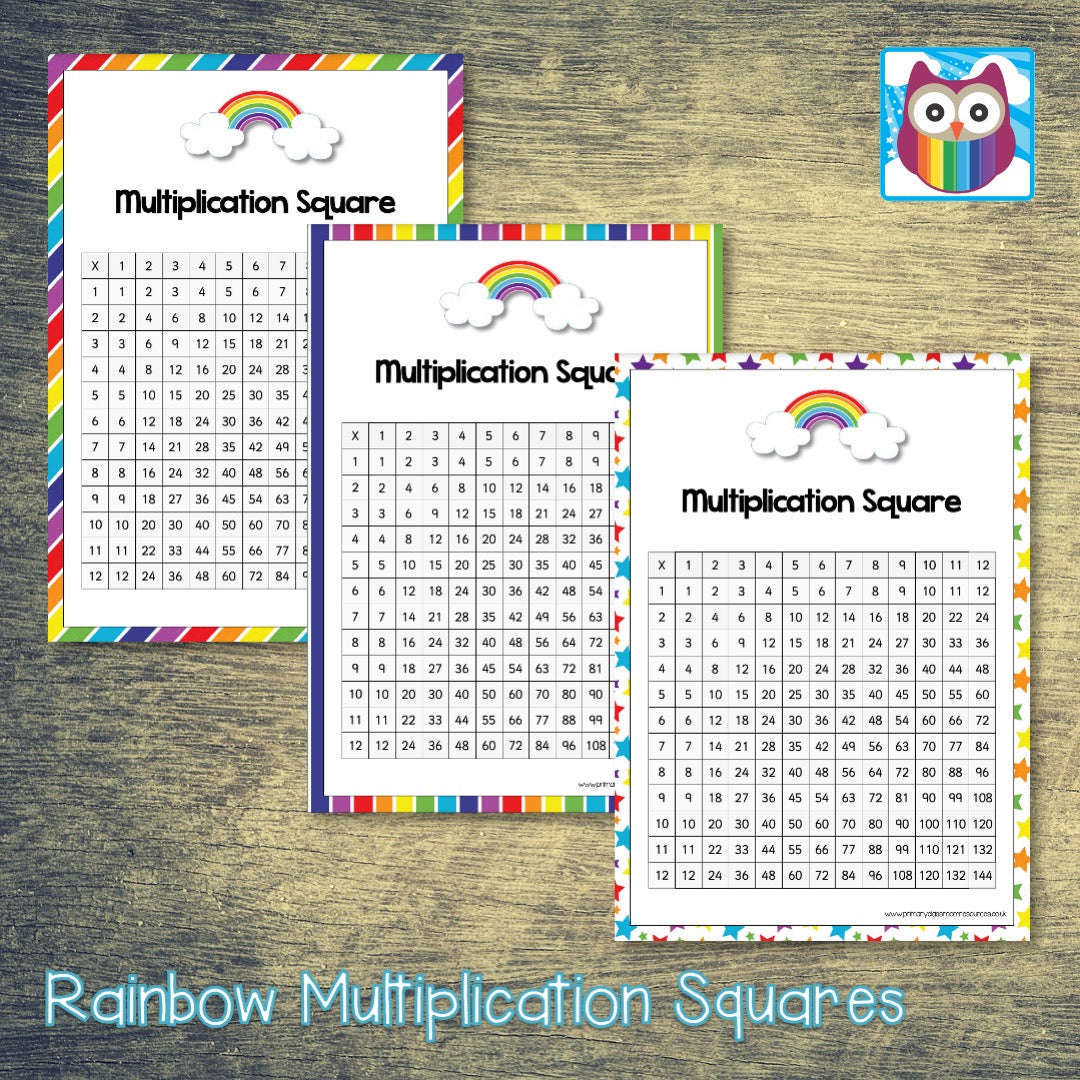 Rainbow Multiplication Squares:Primary Classroom Resources