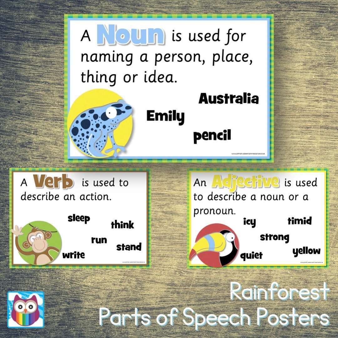 Rainforest Parts of Speech Posters:Primary Classroom Resources