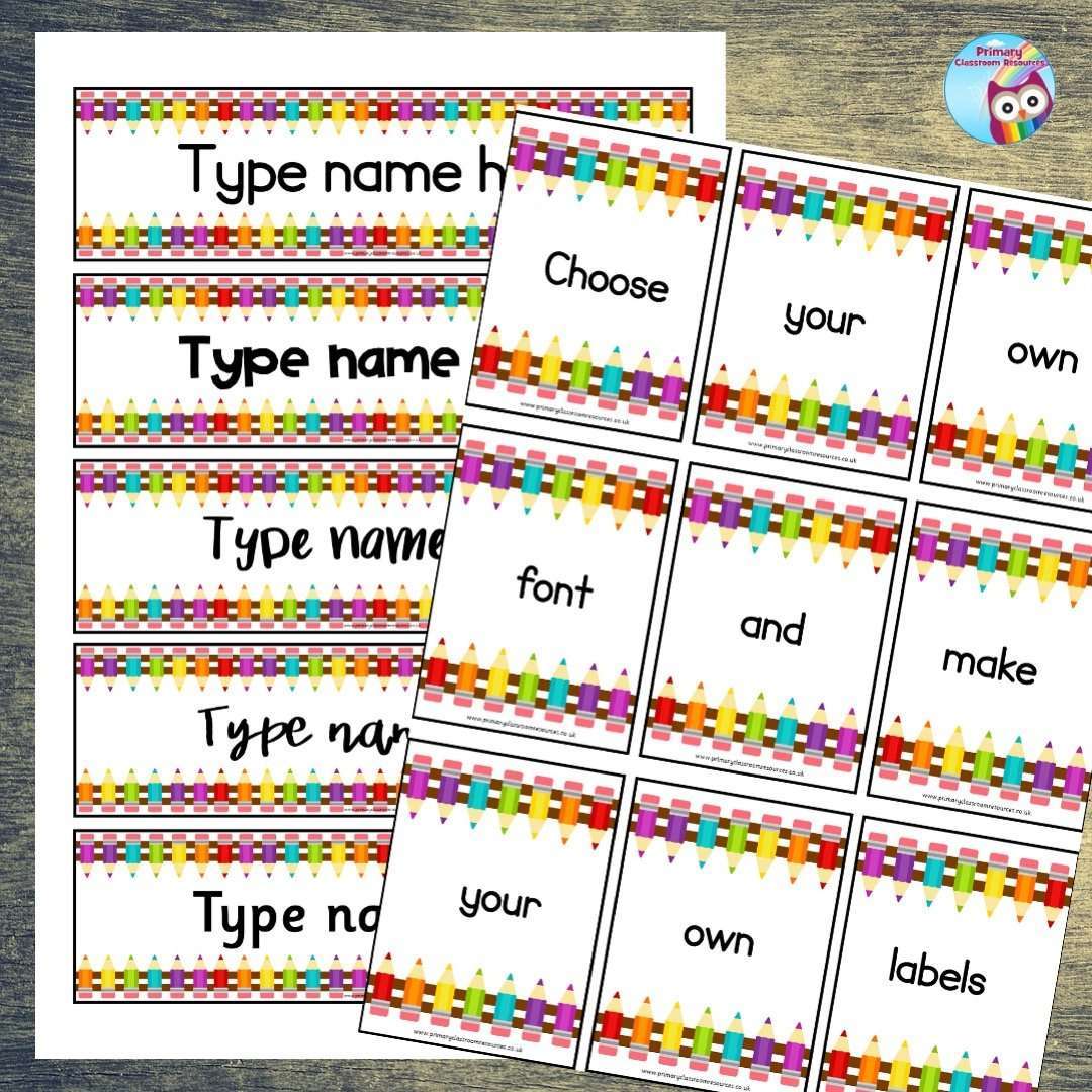 EDITABLE Name Tray & Coat Peg Labels - Rainbow Pencils:Primary Classroom Resources