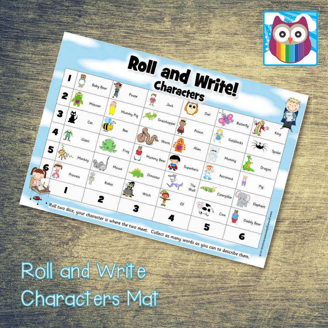 Roll and Write - Characters:Primary Classroom Resources