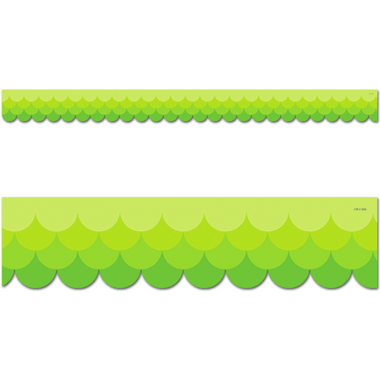 Painted Palette Ombre Lime Green Scalloped Classroom Display Border:Primary Classroom Resources