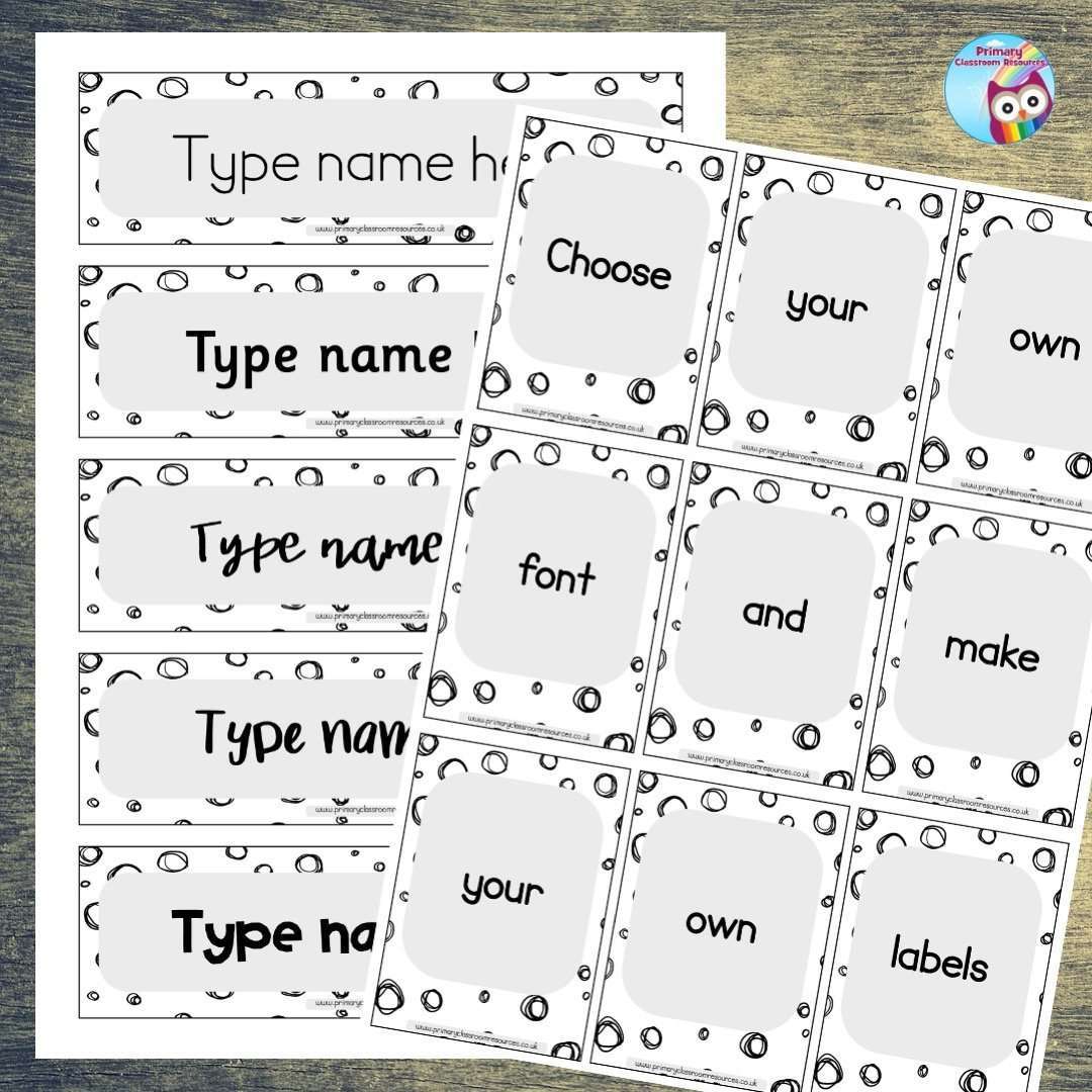 EDITABLE Name Tray & Coat Peg Labels - Scribble Circles:Primary Classroom Resources