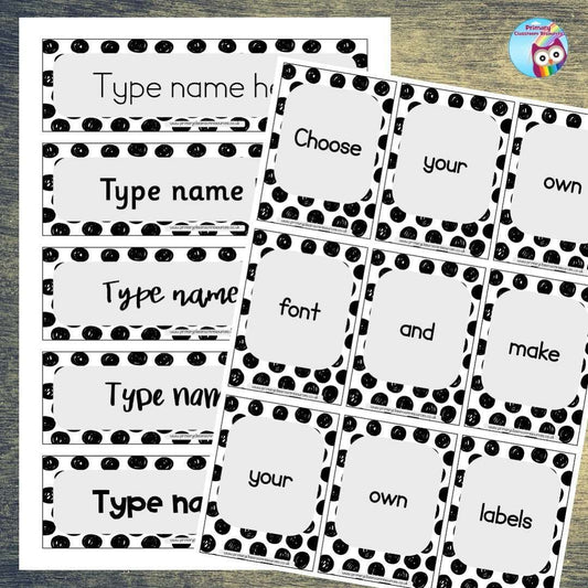 EDITABLE Name Tray & Coat Peg Labels - Scribble Spots:Primary Classroom Resources