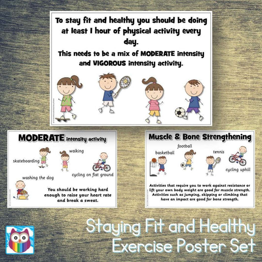 Staying Fit and Healthy - Exercise Poster Set:Primary Classroom Resources