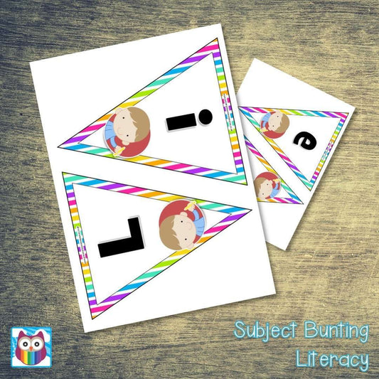 Subject Bunting - Literacy:Primary Classroom Resources