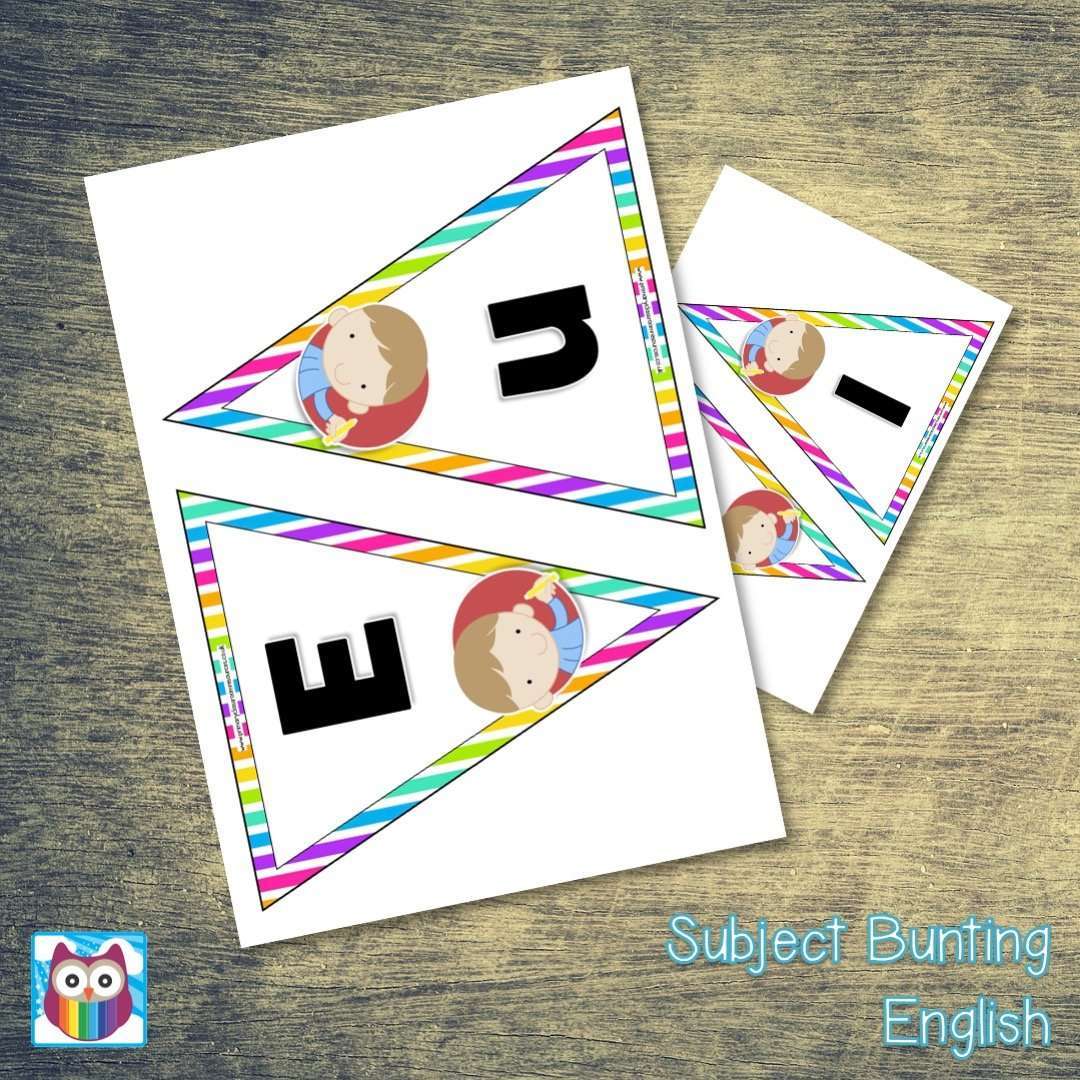Subject Bunting - English:Primary Classroom Resources