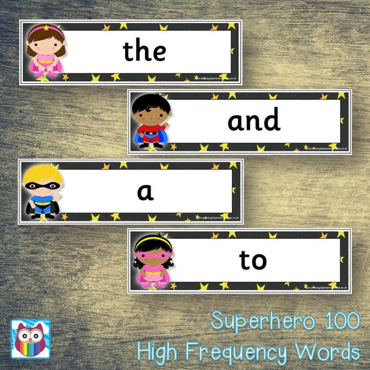 Superhero 100 High Frequency Words:Primary Classroom Resources