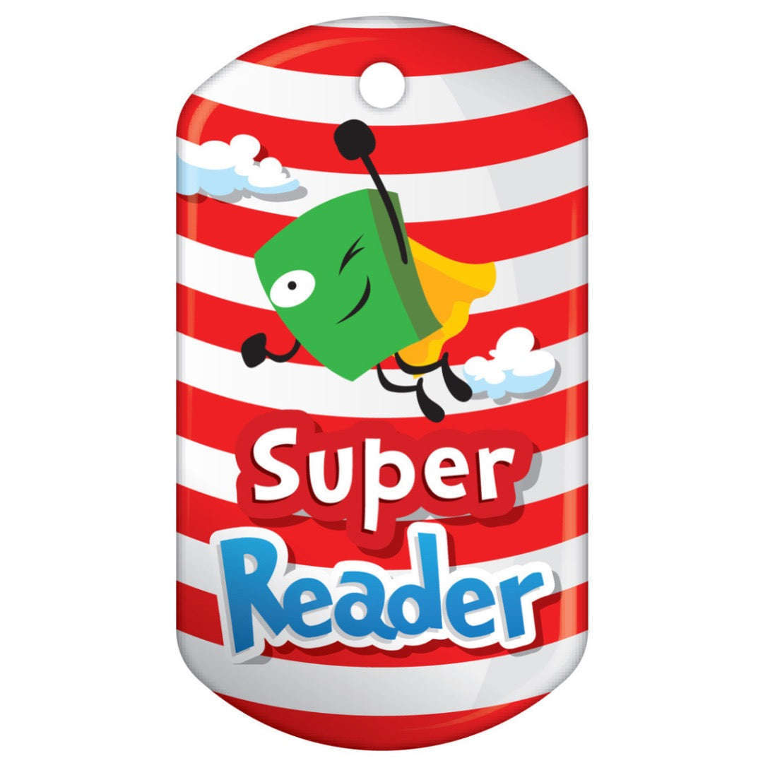 Super Reader 2 - Brag Tags - Reading Rewards - Pack of 10 – Primary ...
