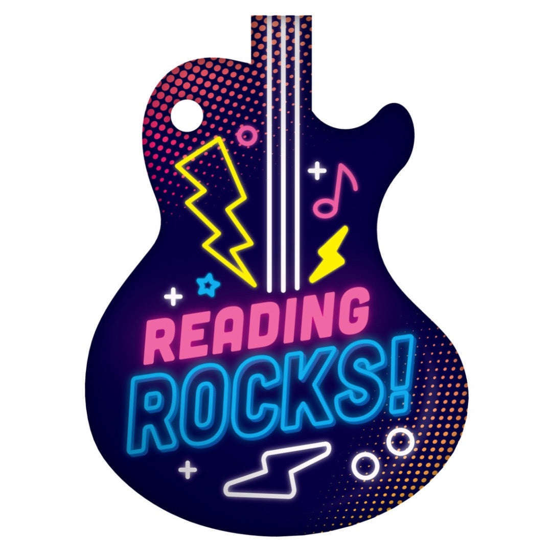 Neon Reading Rocks - Guitar Brag Tags - Reading Rewards - Pack of 10 ...