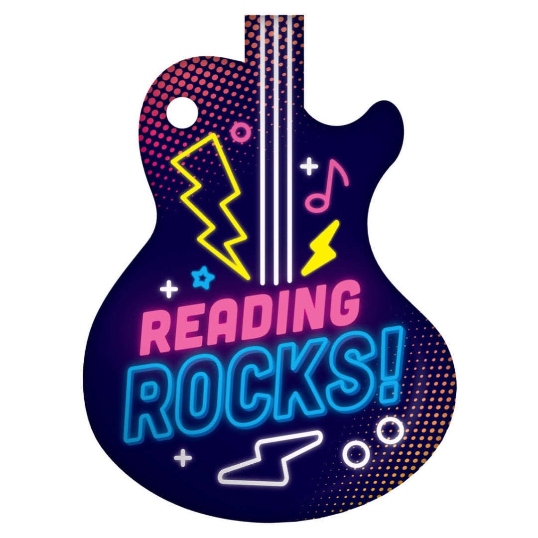 Neon Reading Rocks - Guitar Brag Tags Classroom Rewards - Pack of 10:Primary Classroom Resources