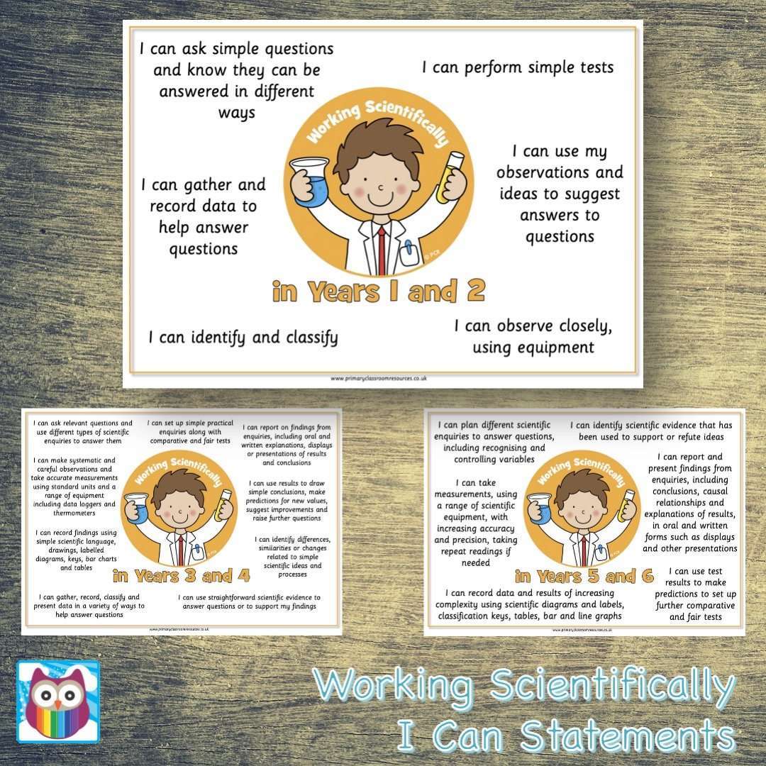 Working Scientifically I Can Statements:Primary Classroom Resources