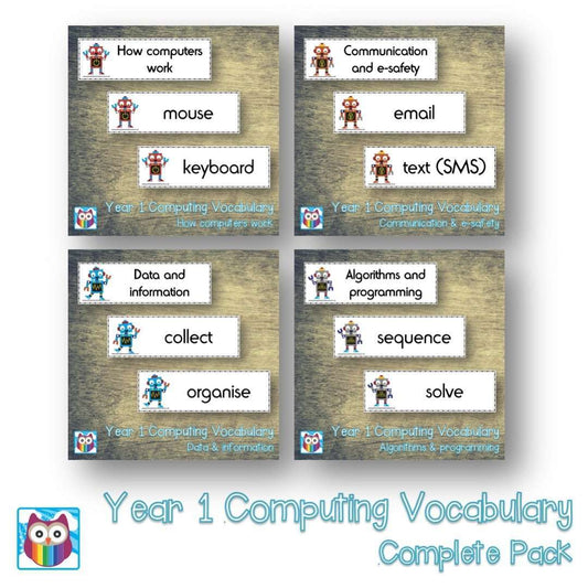 Year 1 Computing Vocabulary Pack:Primary Classroom Resources