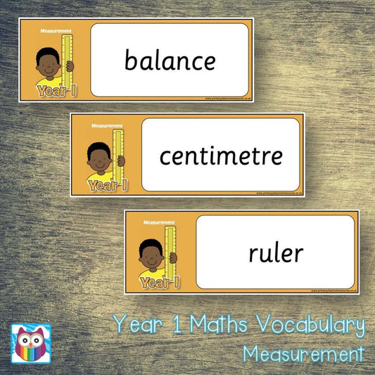 Year 1 Maths Vocabulary - Measurement:Primary Classroom Resources