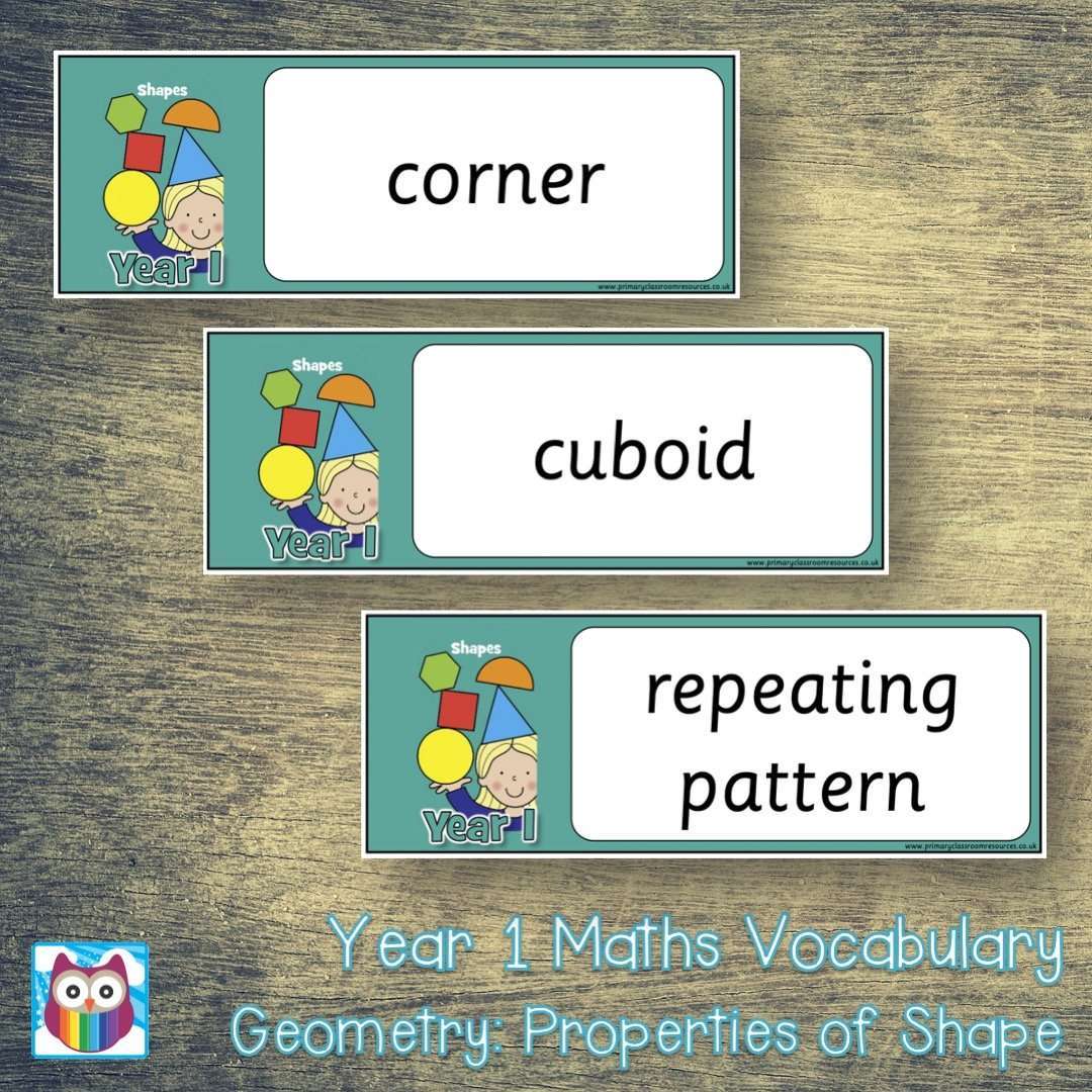 Year 1 Maths Vocabulary - Geometry: Properties of Shapes:Primary Classroom Resources