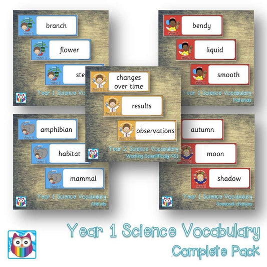 Year 1 Science Vocabulary Pack:Primary Classroom Resources