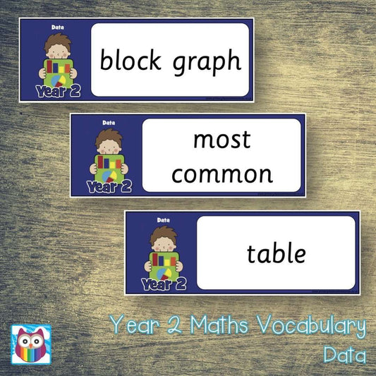 Year 2 Maths Vocabulary - Data:Primary Classroom Resources
