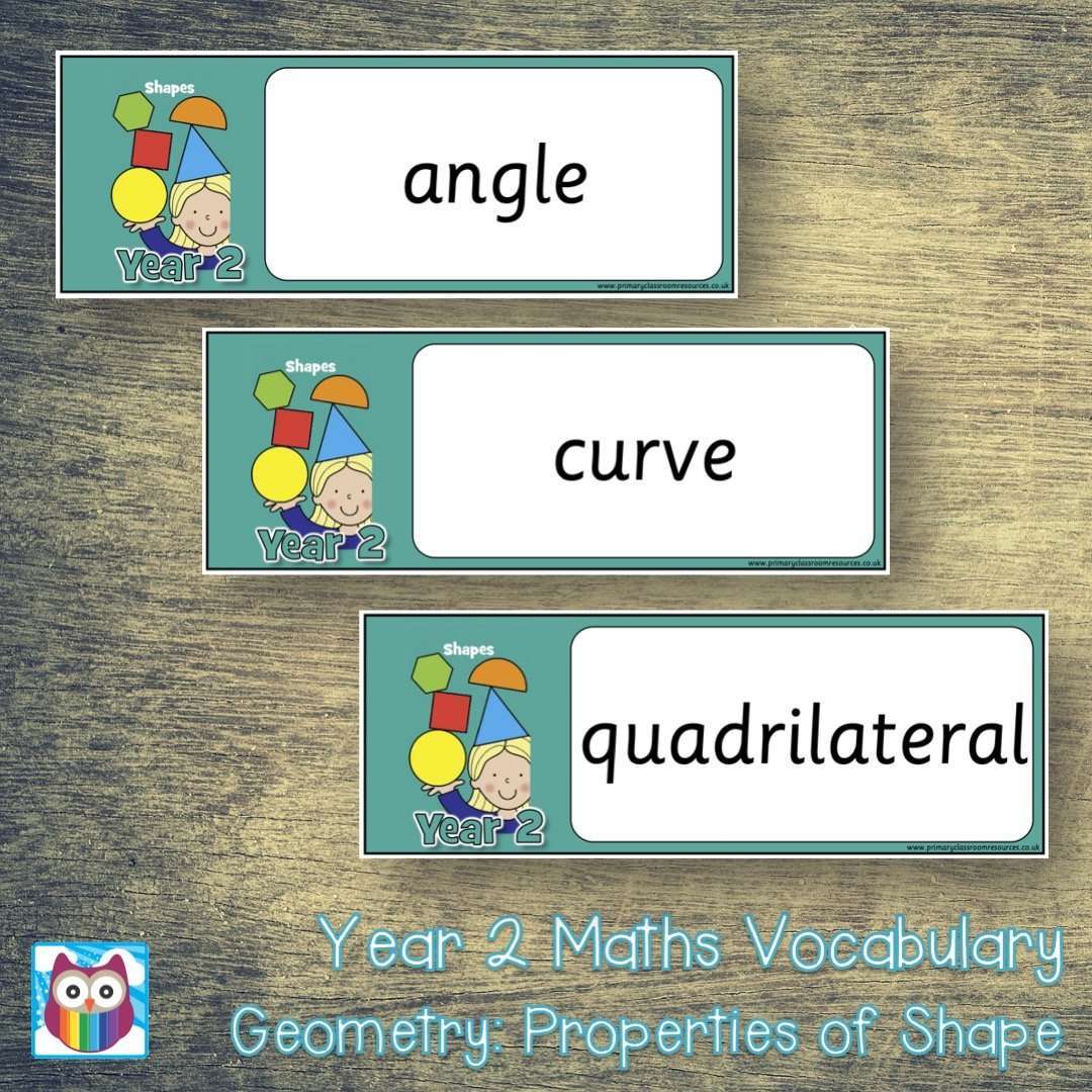 Year 2 Maths Vocabulary - Geometry: Properties of Shapes:Primary Classroom Resources