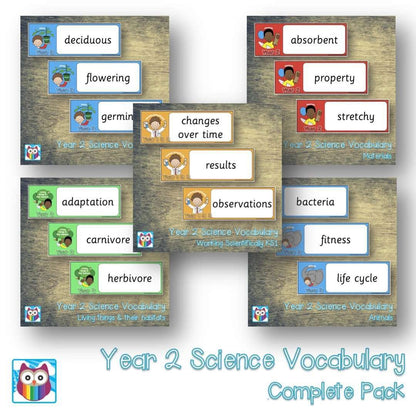 Year 2 Science Vocabulary Pack:Primary Classroom Resources
