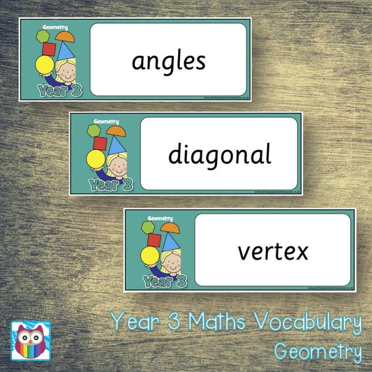 Year 3 Maths Vocabulary - Geometry:Primary Classroom Resources