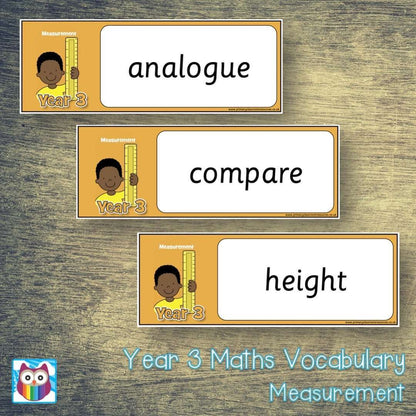 Year 3 Maths Vocabulary - Measurement:Primary Classroom Resources