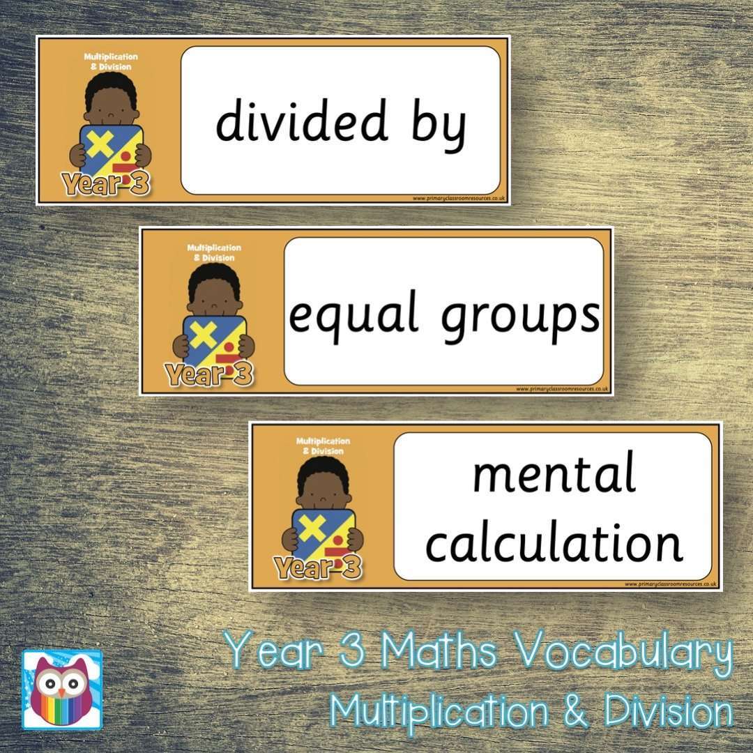 Year 3 Maths Vocabulary - Multiplication and Division:Primary Classroom Resources