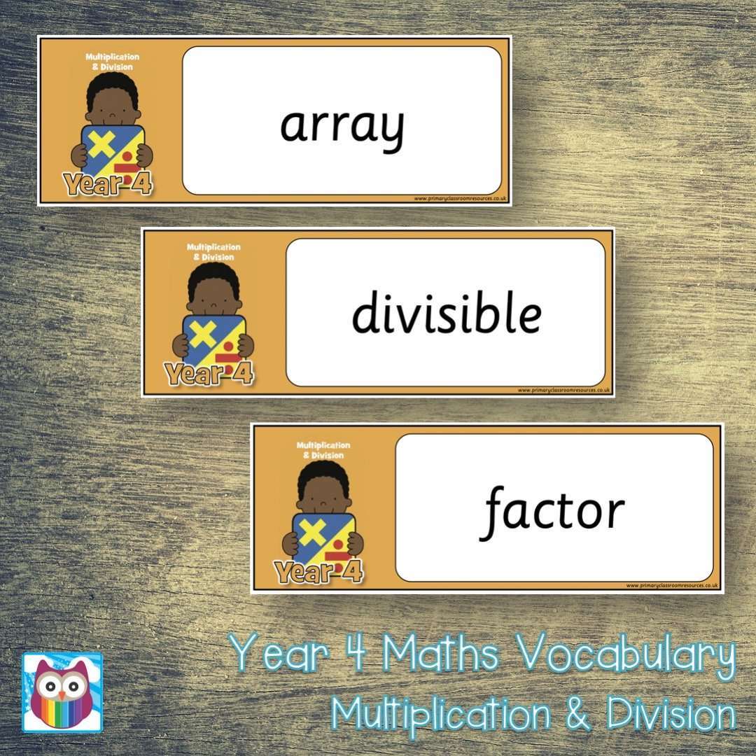 Year 4 Maths Vocabulary - Multiplication and Division:Primary Classroom Resources