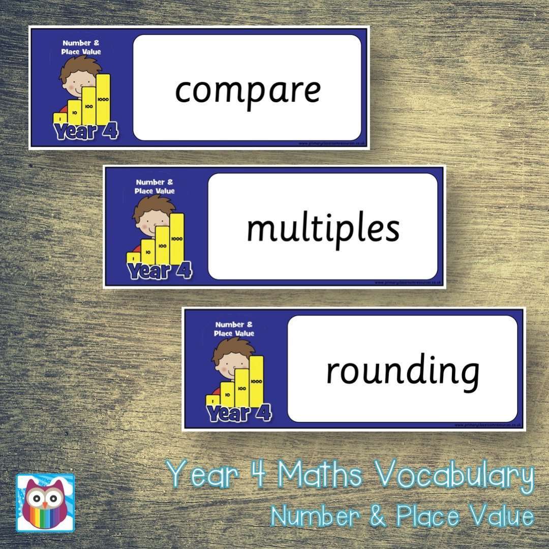Year 4 Maths Vocabulary - Number and Place Value:Primary Classroom Resources