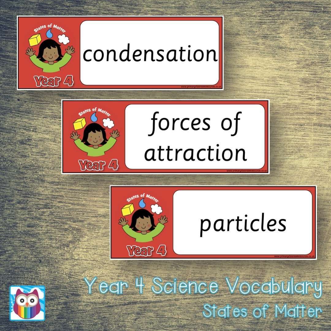 Year 4 Science Vocabulary - States of Matter:Primary Classroom Resources
