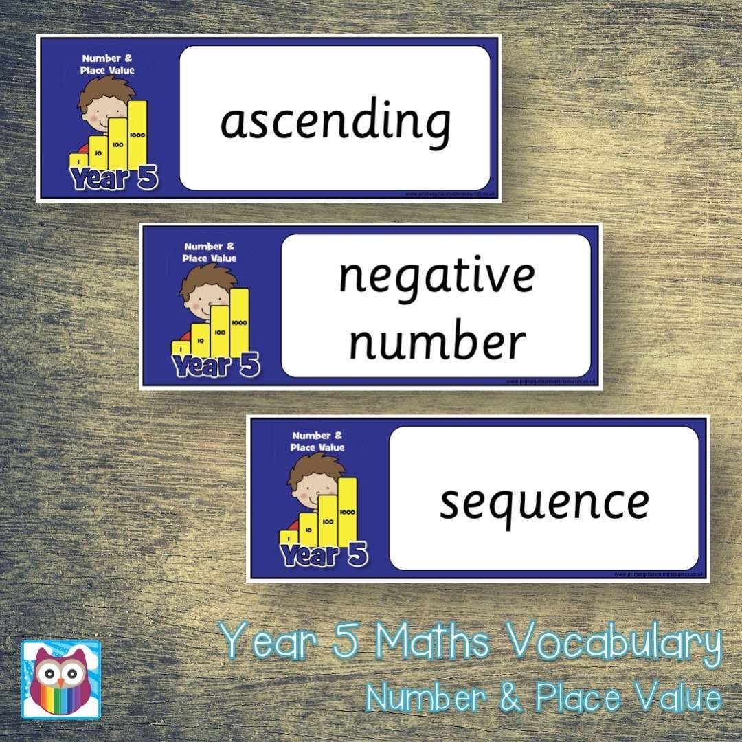 Year 5 Maths Vocabulary - Number and Place Value:Primary Classroom Resources
