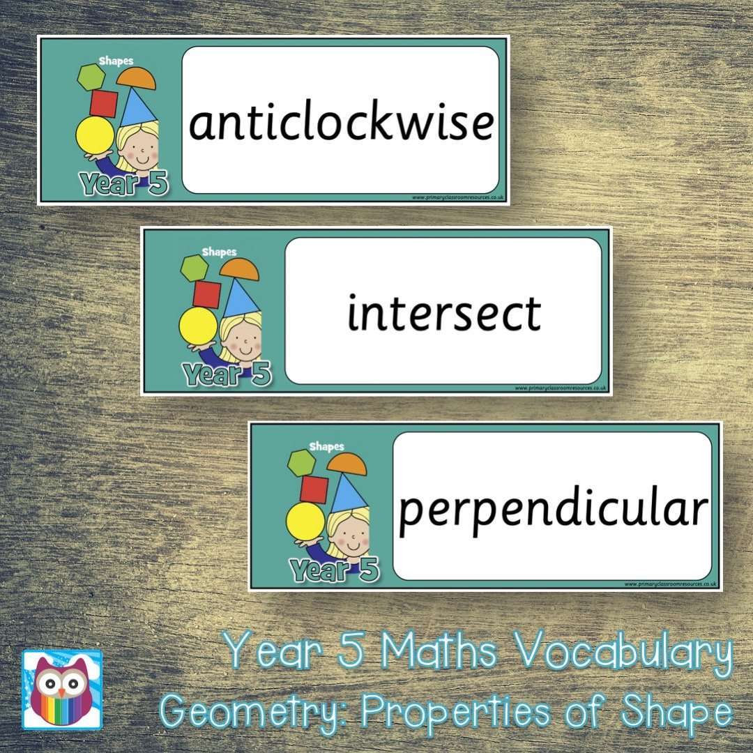 Year 5 Maths Vocabulary - Geometry: Properties of Shapes:Primary Classroom Resources