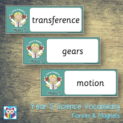 Year 5 Science Vocabulary - Forces & Magnets:Primary Classroom Resources