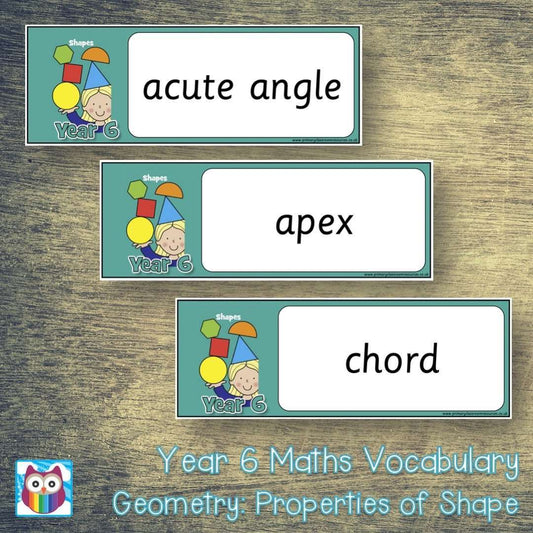 Year 6 Maths Vocabulary - Geometry: Properties of Shapes:Primary Classroom Resources