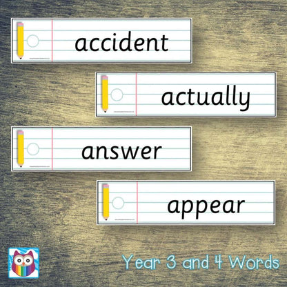 Year 3 and 4 Words:Primary Classroom Resources