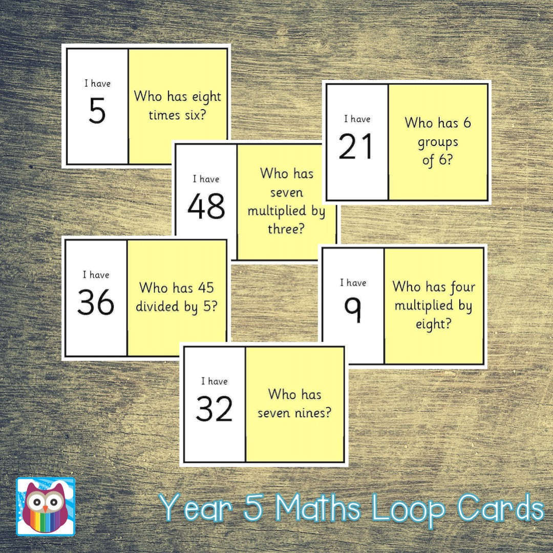 Year 5 Maths Loop Cards:Primary Classroom Resources