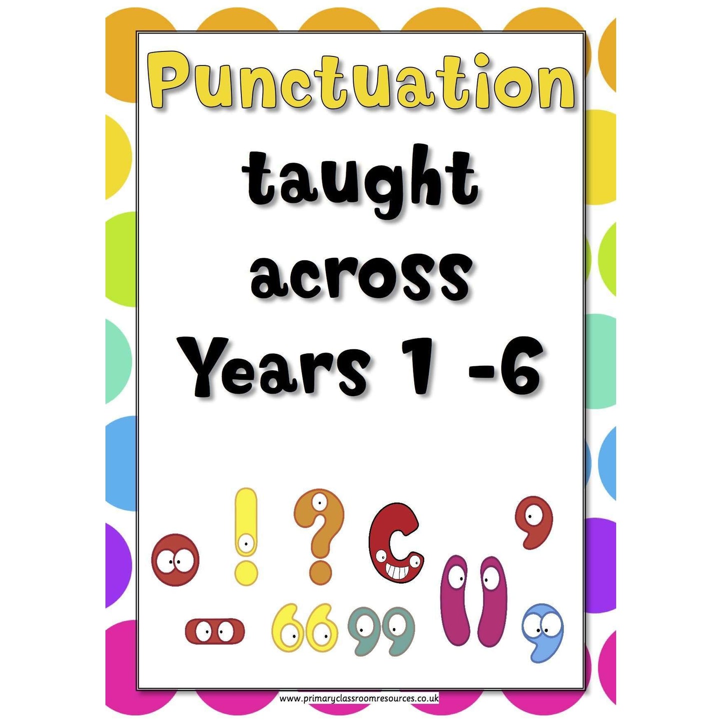 A3 Laminated - Punctuation Across the Years Poster Pack - 2014 Curriculum:Primary Classroom Resources