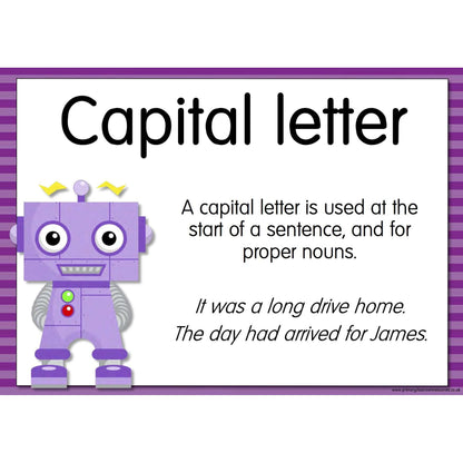 A3 Laminated - The GrammarBots - Punctuation Explanations Posters:Primary Classroom Resources