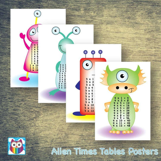 Aliens Times Tables Posters:Primary Classroom Resources