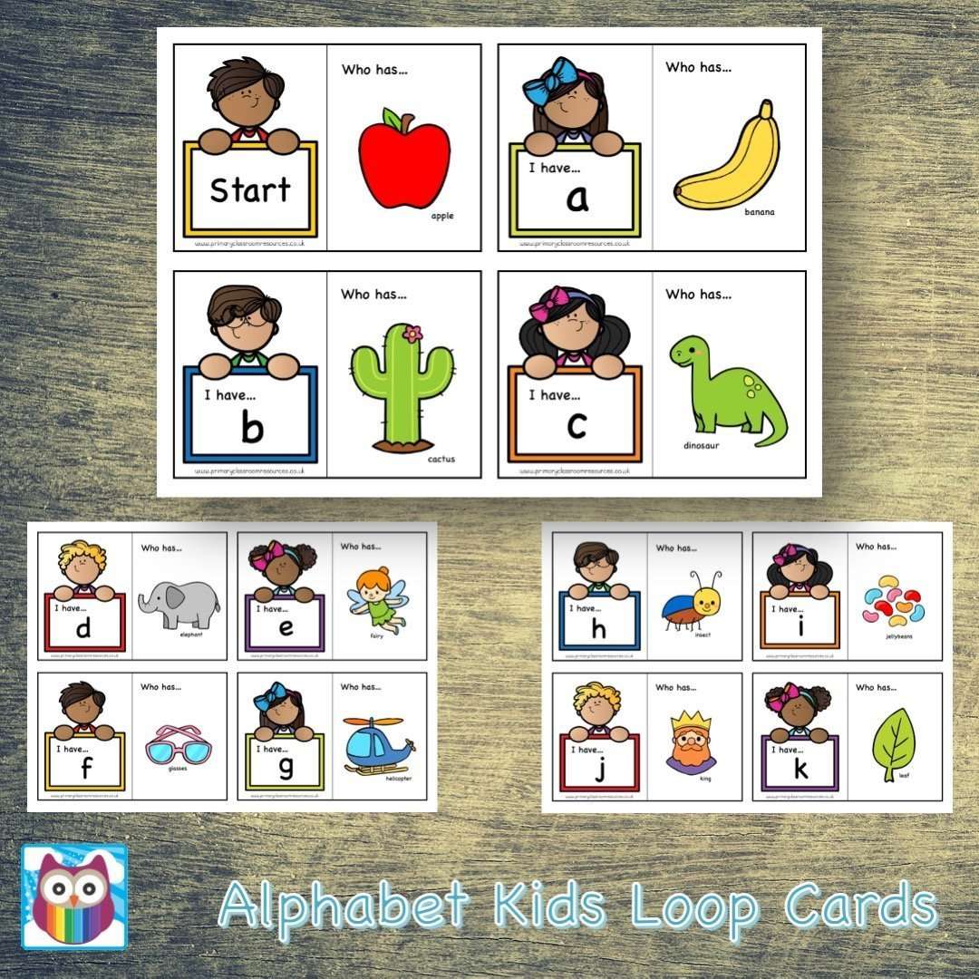 Alphabet Kids Loop Cards:Primary Classroom Resources