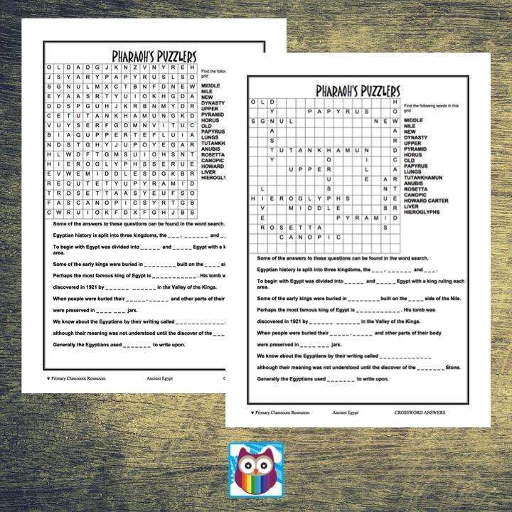 Ancient Egypt Crossword Primary Classroom Resources