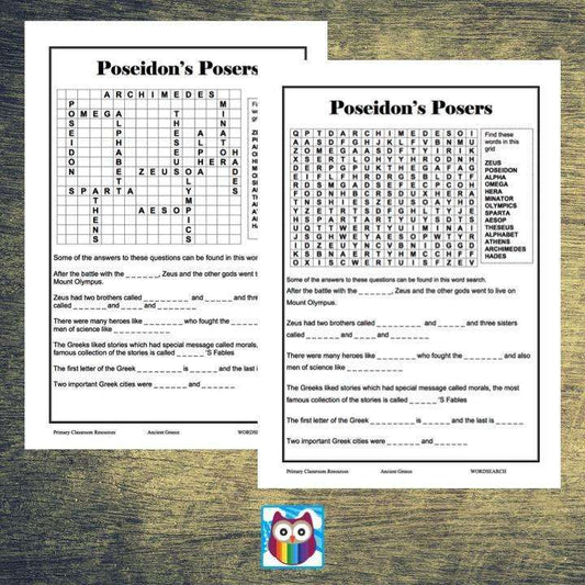 Ancient Greece Word Search:Primary Classroom Resources