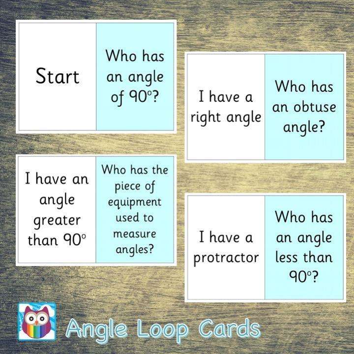 Angle Loop Cards:Primary Classroom Resources,Digital download