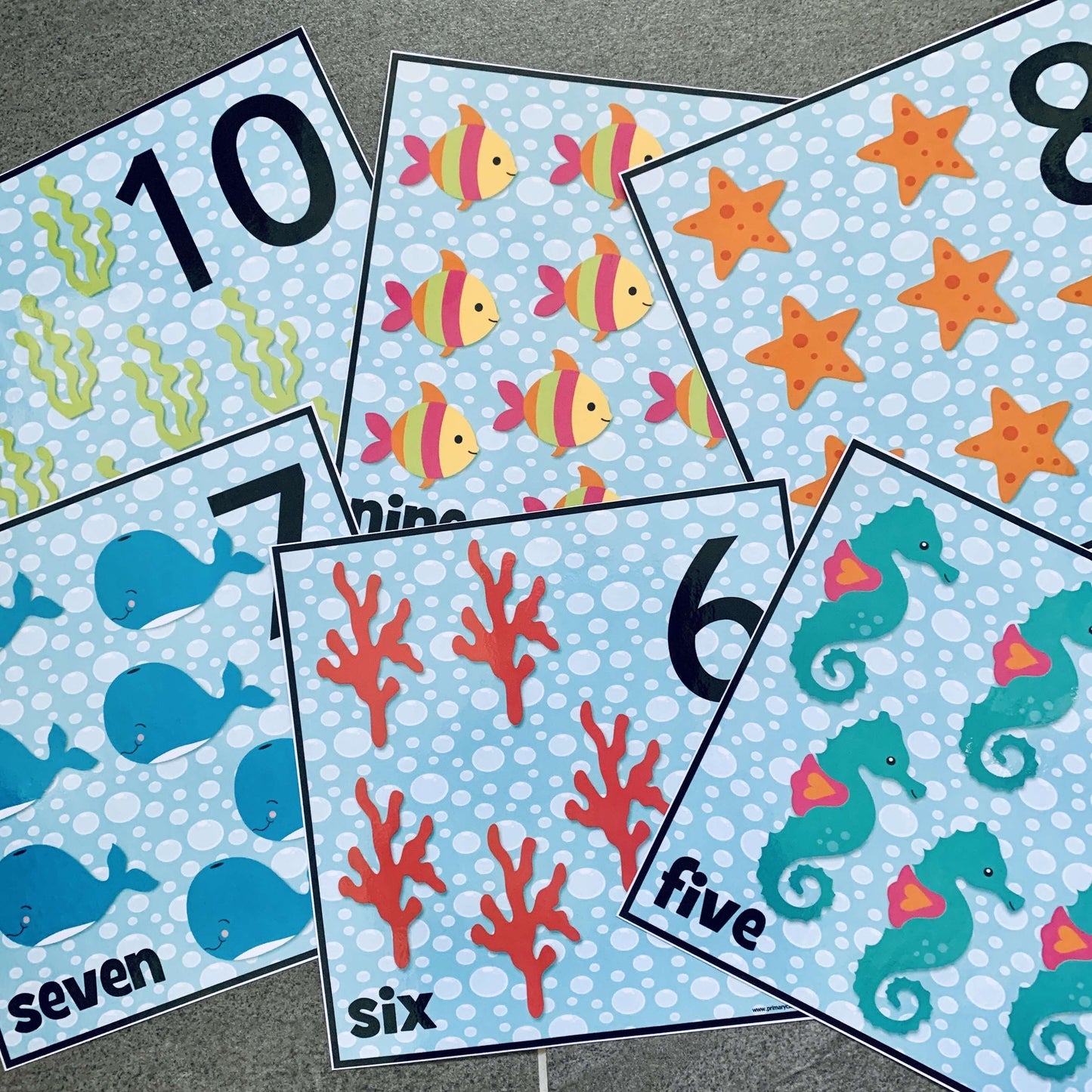 Arty Ocean Number Cards:Primary Classroom Resources