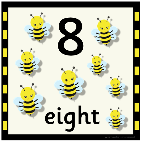 Bee Themed Number Cards:Primary Classroom Resources
