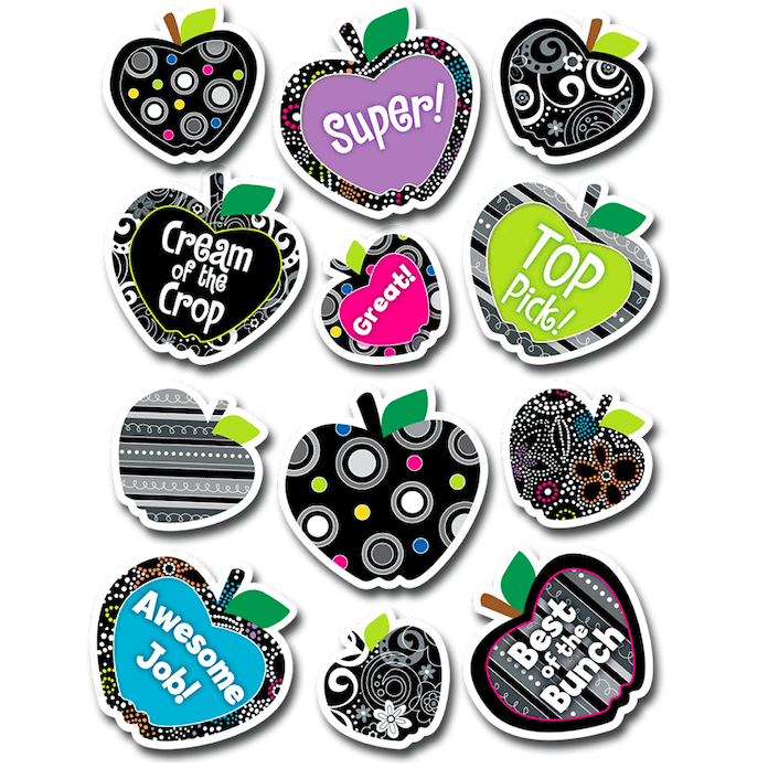 Black and White Collection Apples Classroom Reward Stickers:Primary Classroom Resources
