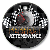 BragTag - Circular - Perfect Attendance - Pack of 10:Primary Classroom Resources